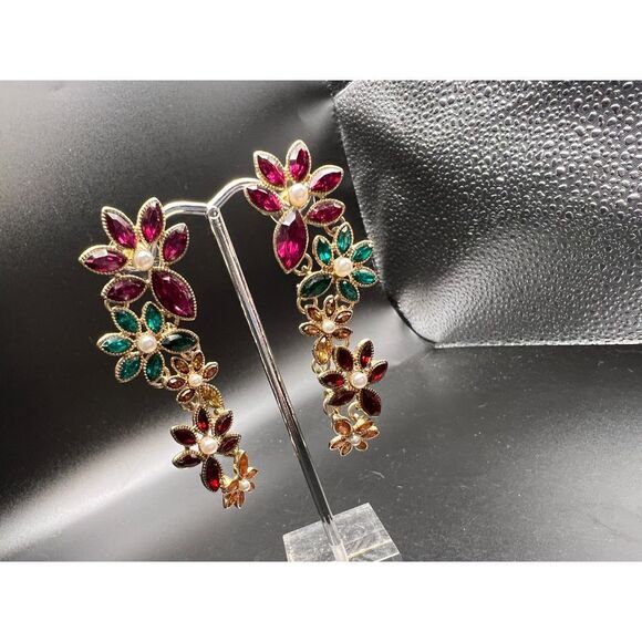 Poinsettia Long Earrings - Picture 3 of 5